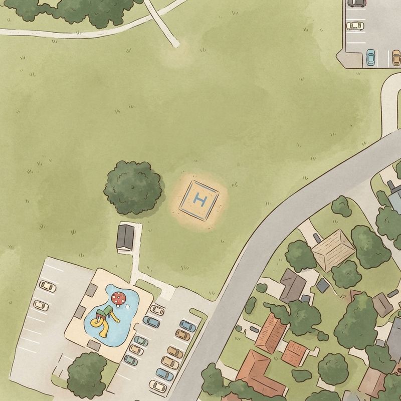 Illustrated map of Oakridge Park