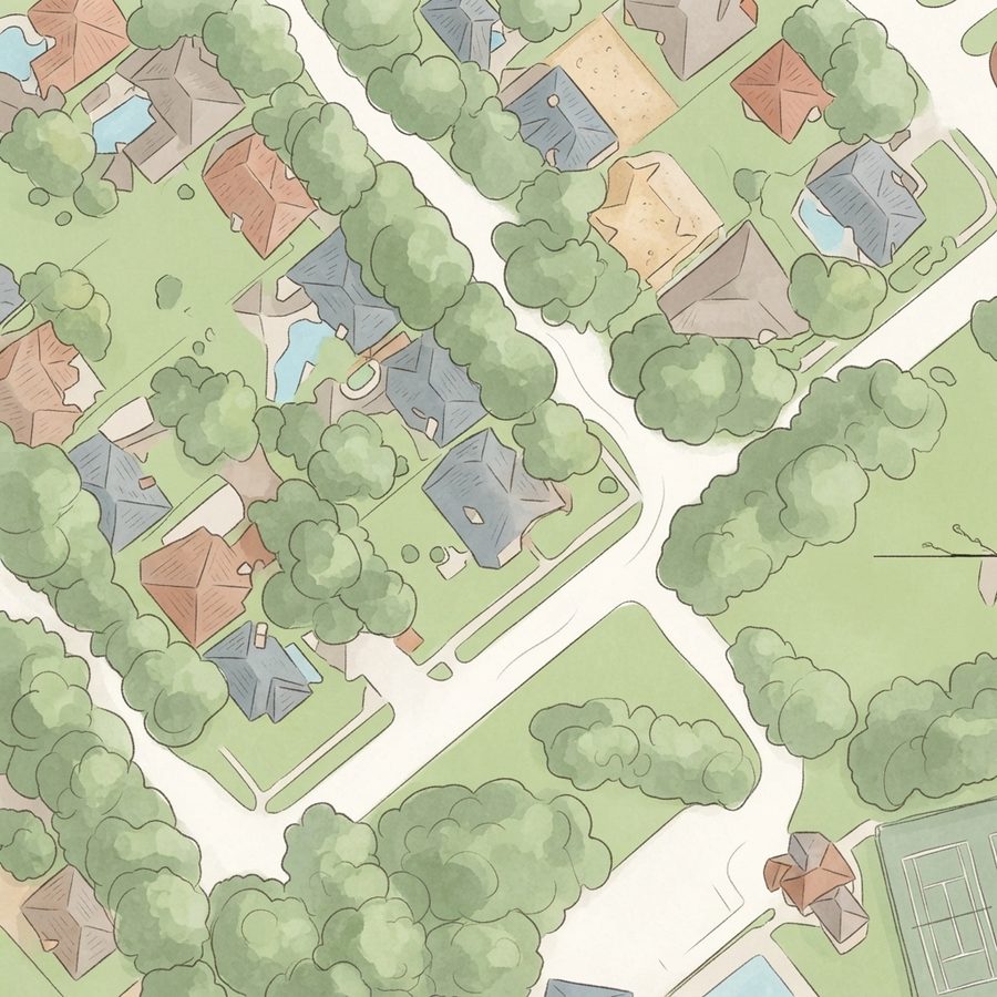 Illustrated map of Oaks of Clear Creek Neighborhood Park