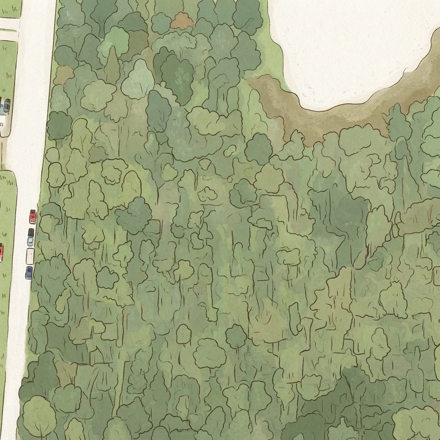 Illustrated map of Oakwood Park