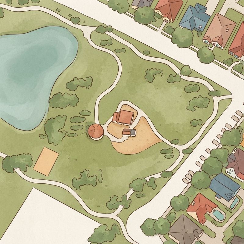 Illustrated map of Oakwood Springs Park