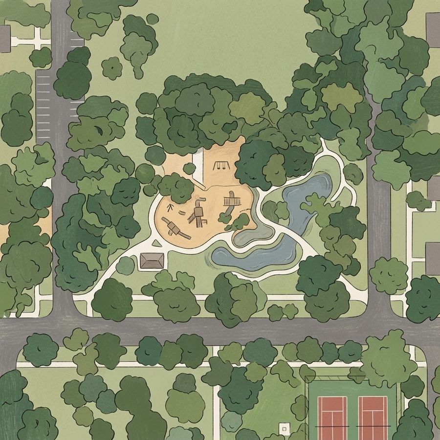 Illustrated map of Observatory Park