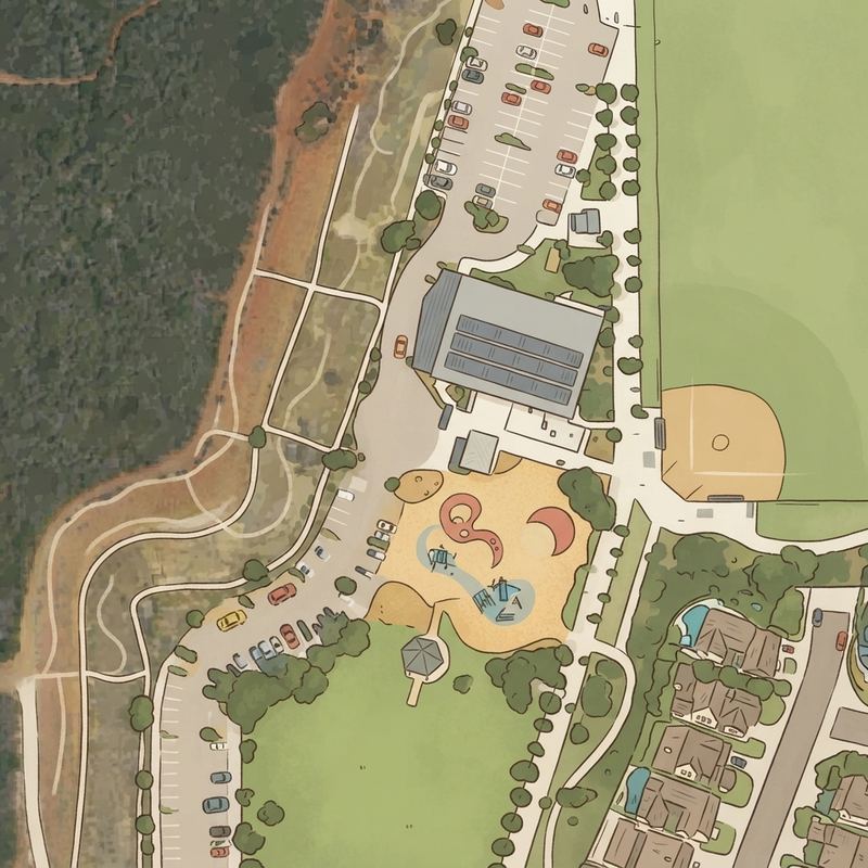 Illustrated map of Ocean Air Community Park and Recreation Center