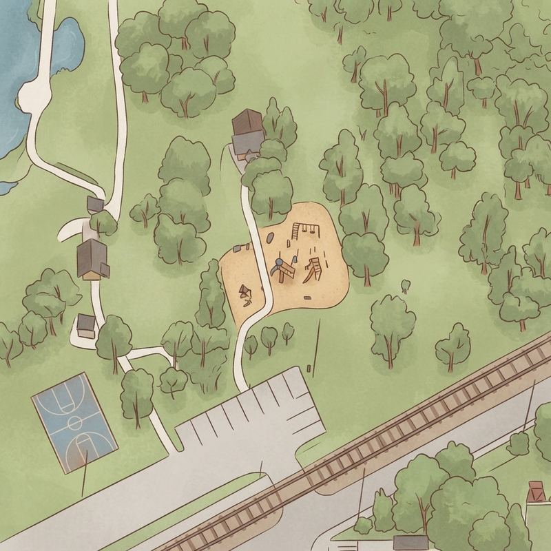 Illustrated map of Ocoee Skatepark