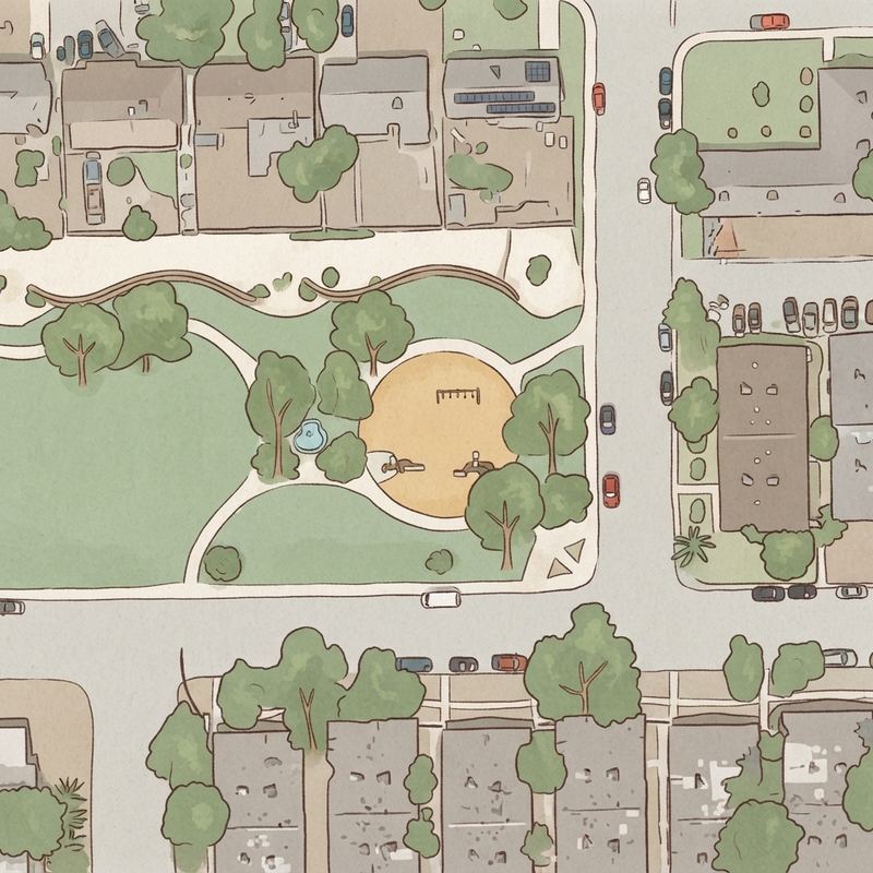 Illustrated map of Ocotillo Rose Park