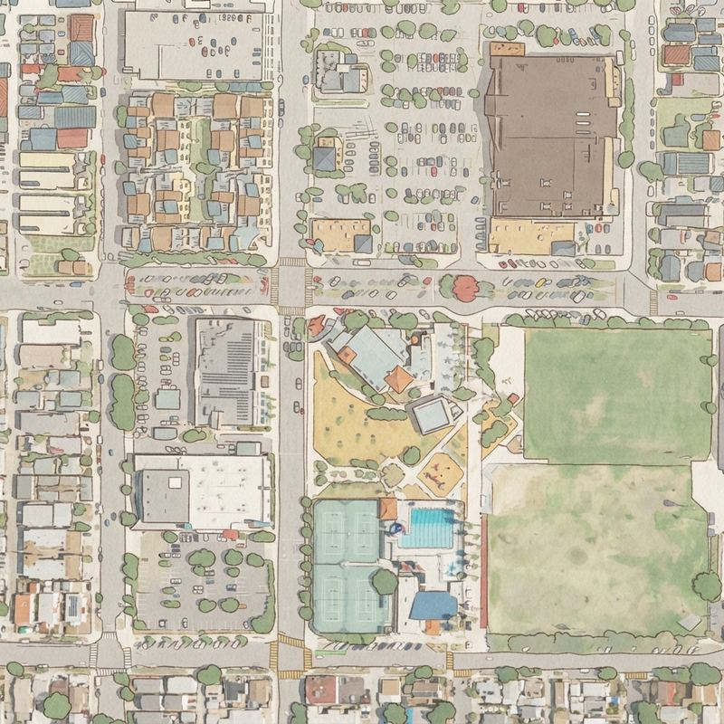 Illustrated map of Officer Jeremy Henwood Memorial Park