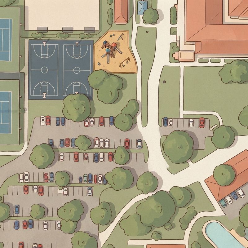 Illustrated map of Old Basketball Court