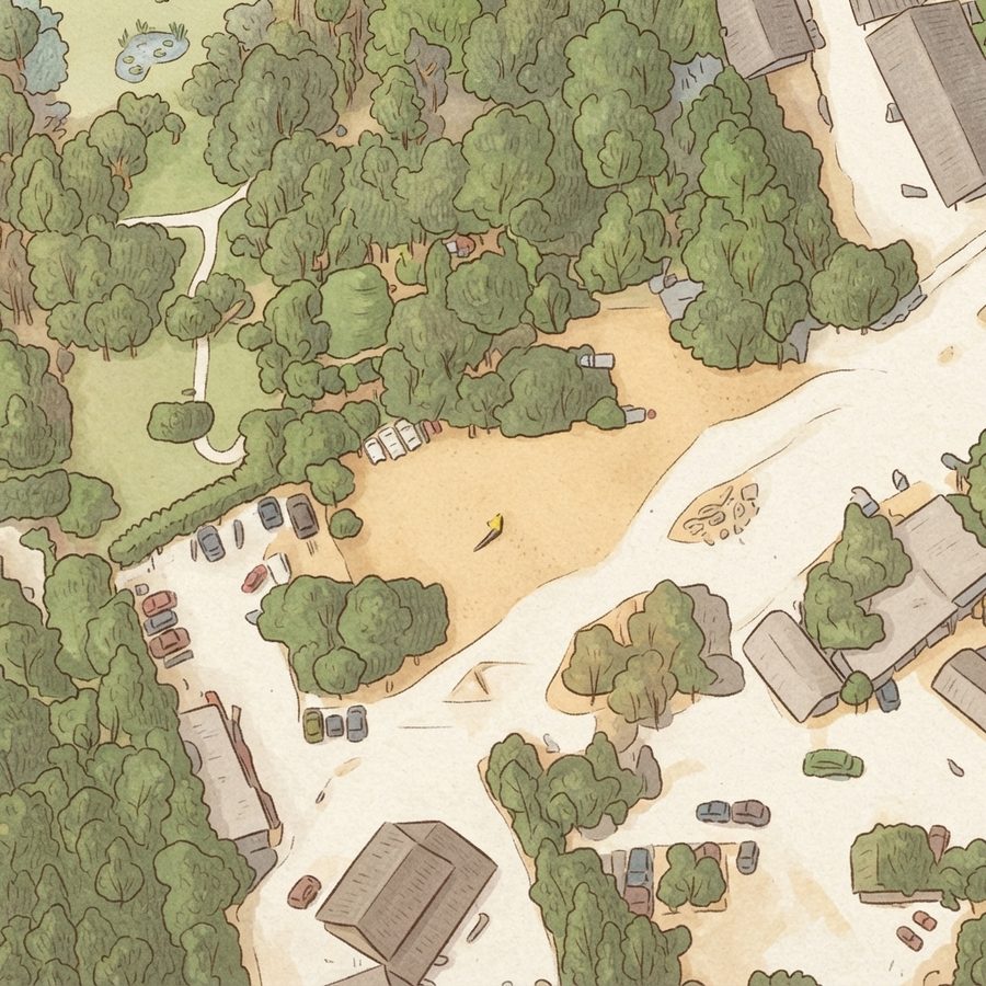 Illustrated map of Old Helotes Family Food Park