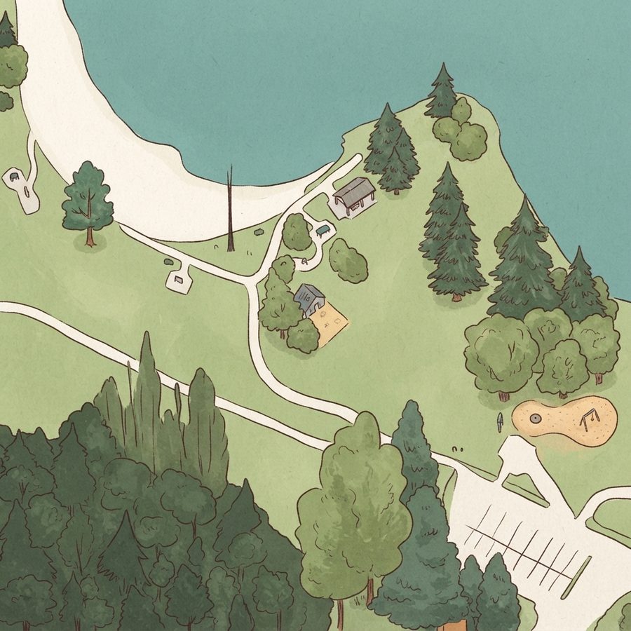 Illustrated map of Old Hickory Beach & Swim Area