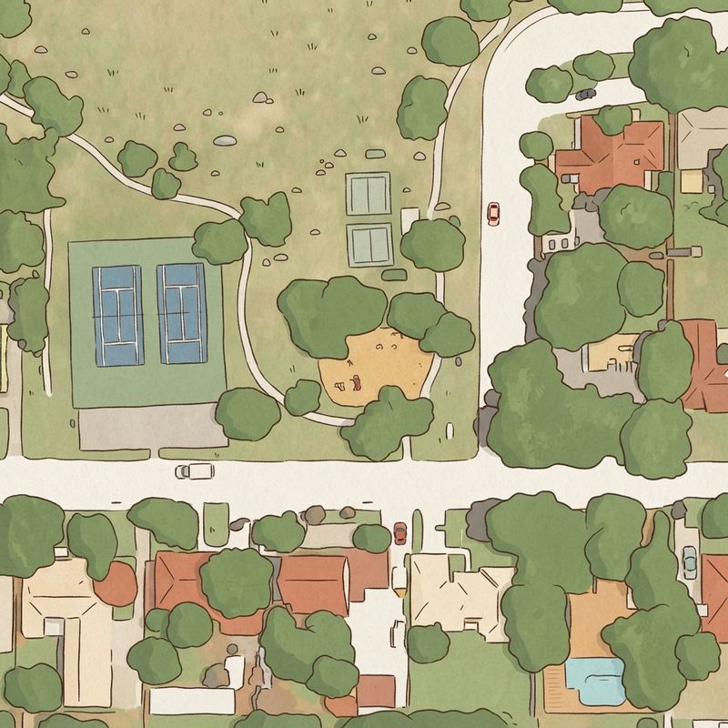 Illustrated map of Old Renner Park