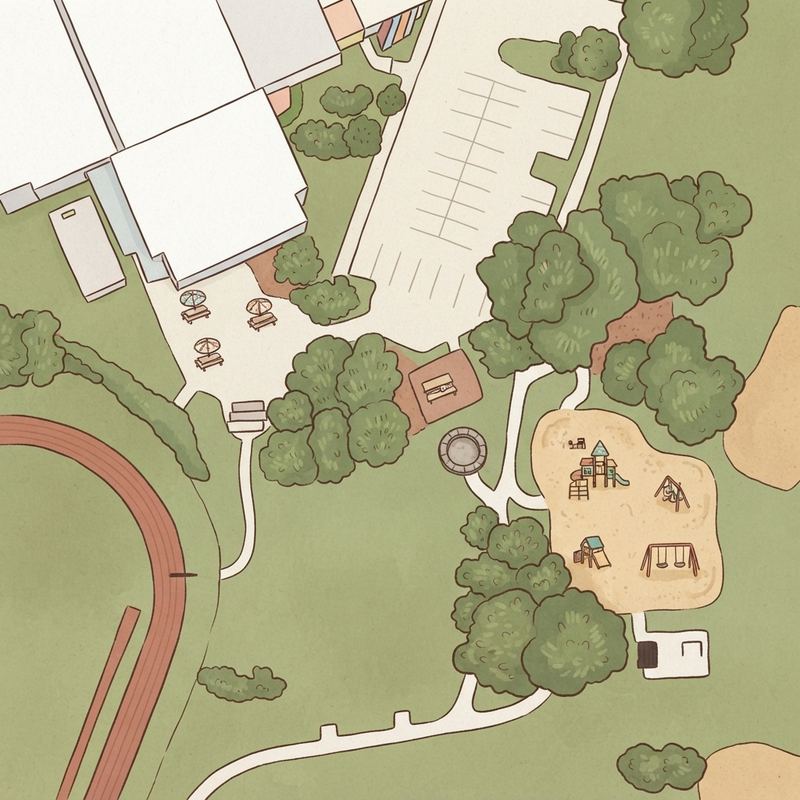 Illustrated map of Old Shepard Park