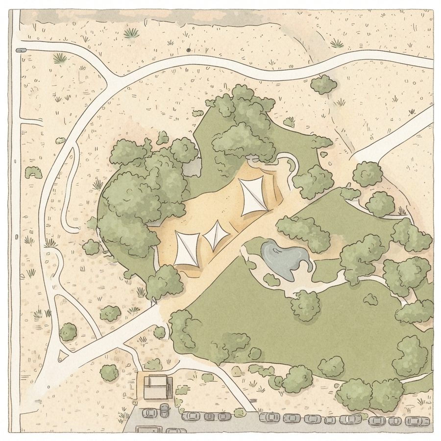 Illustrated map of Old Spanish Trail Park