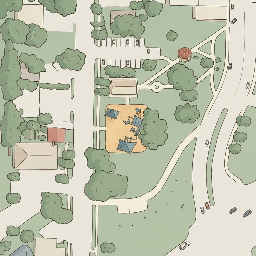 Illustrated map of Olde City Park