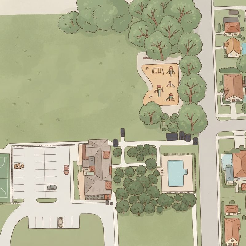 Illustrated map of Olinda Park