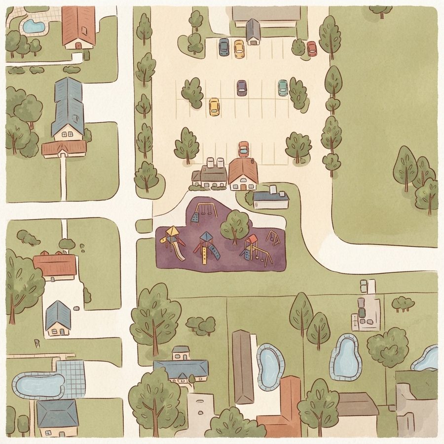 Illustrated map of Olson Park