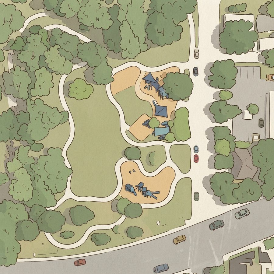 Illustrated map of Oran Good Park
