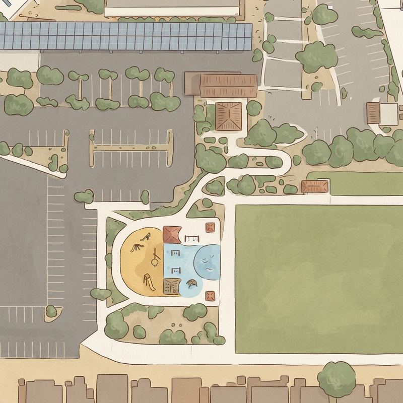 Illustrated map of Orange Park playground
