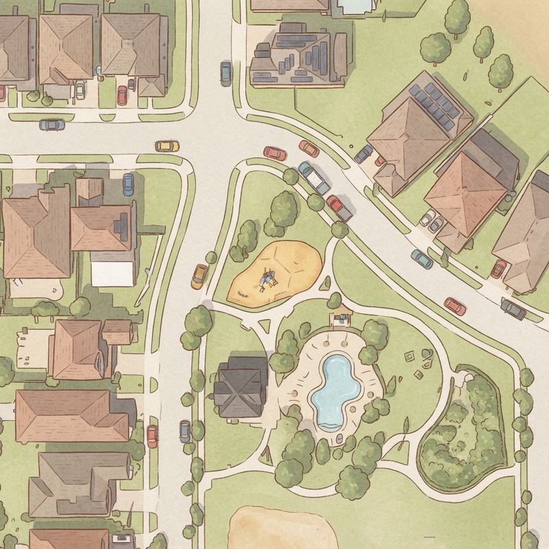 Illustrated map of Orchard Park Playground