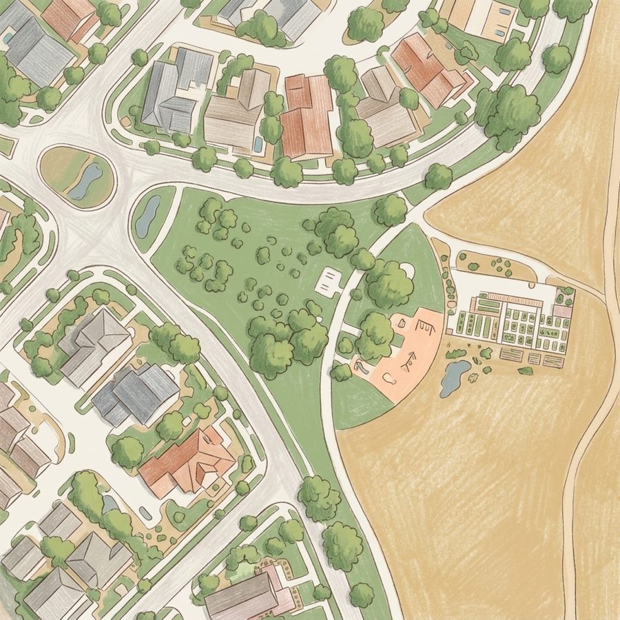 Illustrated map of Orchard Park