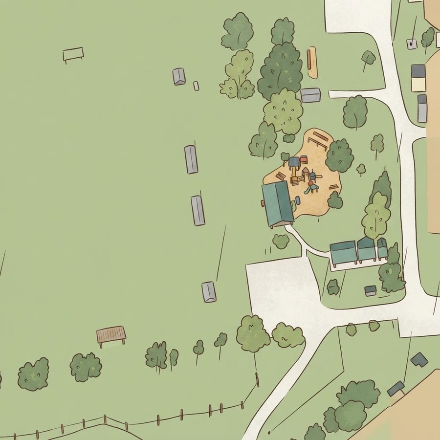 Illustrated map of Oren Brown Community Park