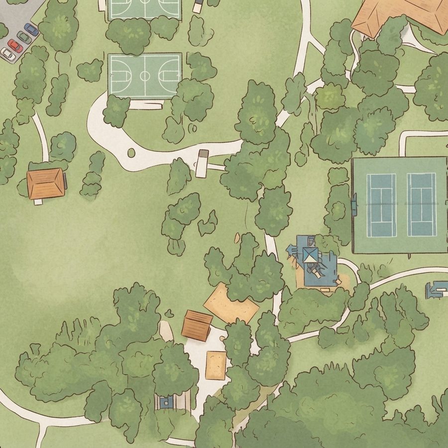 Illustrated map of Orlo Vista Park