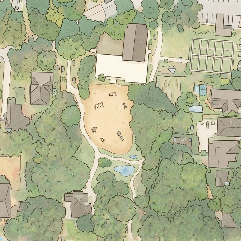 Illustrated map of Ormewood School Playground