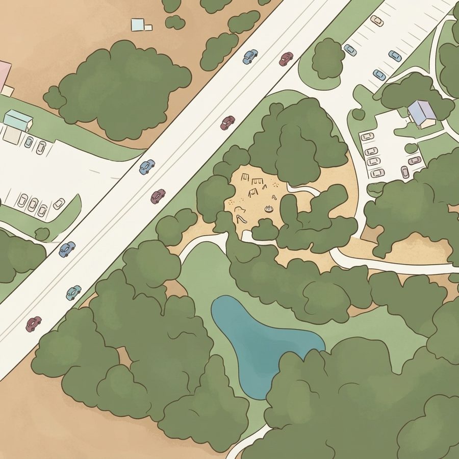 Illustrated map of Orsinger Park