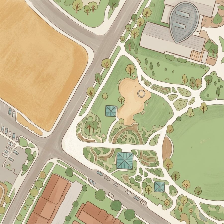 Illustrated map of Overlook Shelter