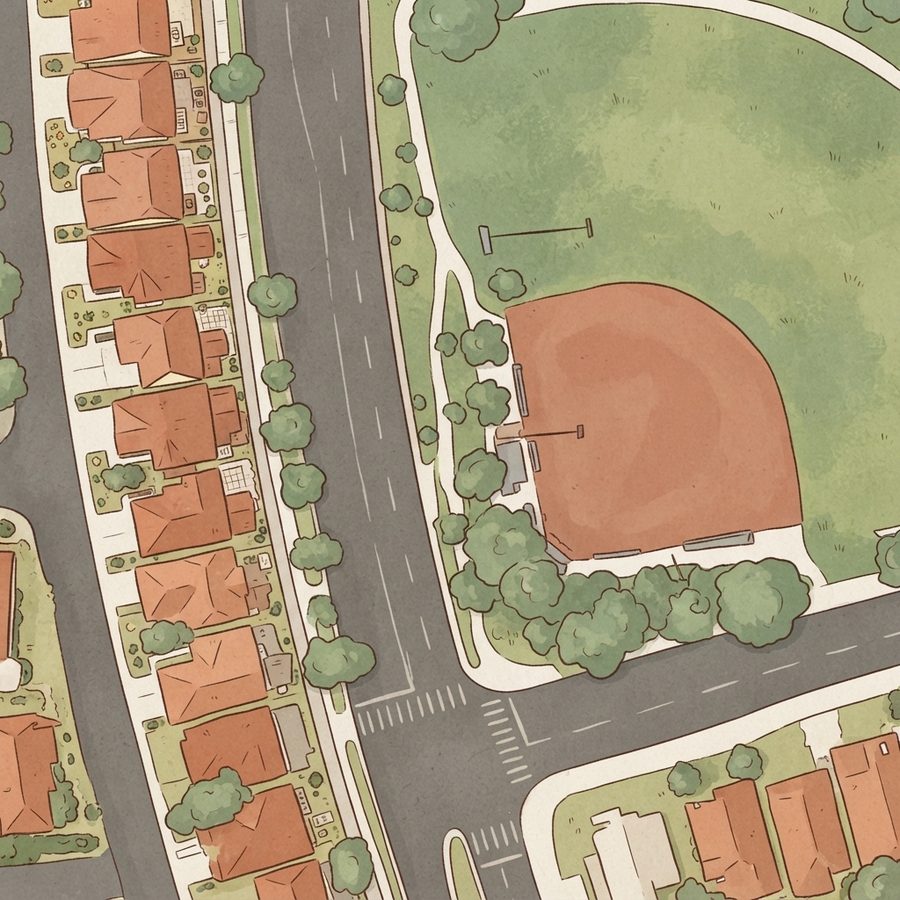 Illustrated map of Oxford Park