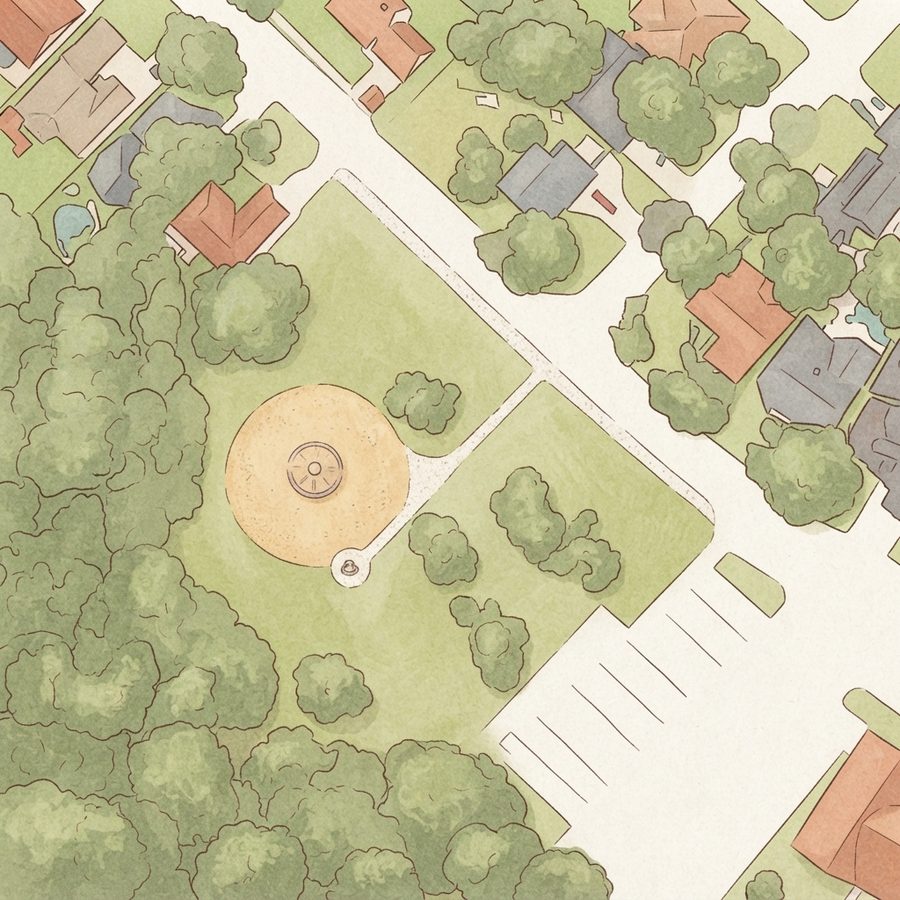 Illustrated map of Oxnard Park
