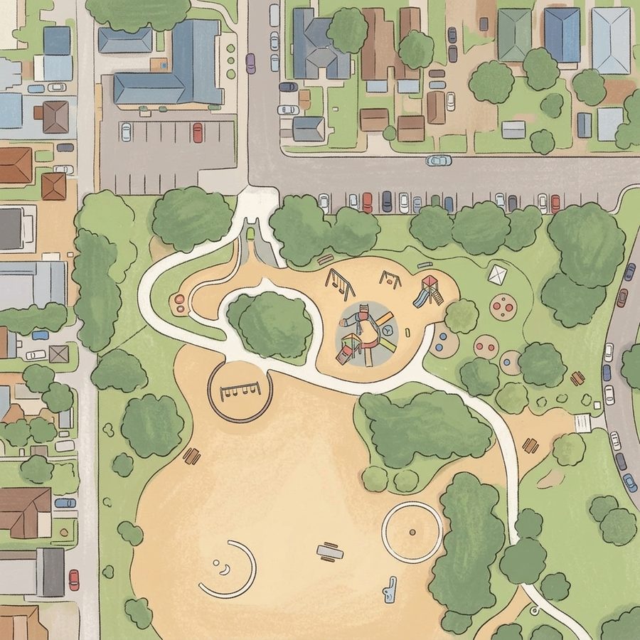 Illustrated map of Paco Sanchez Playground