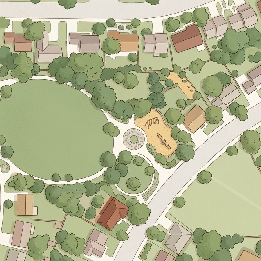 Illustrated map of Pagosa Park