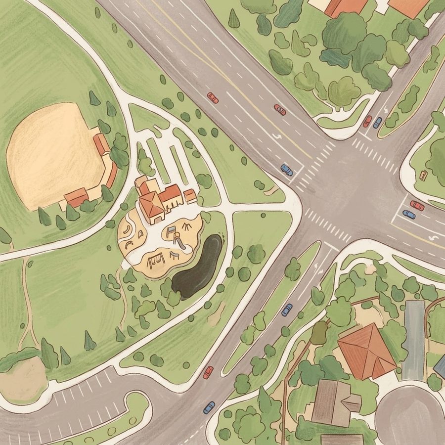 Illustrated map of Paintbrush Park