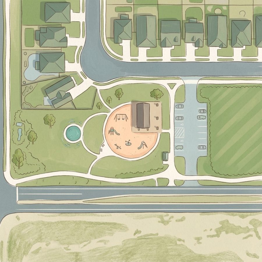 Illustrated map of Palisade Park