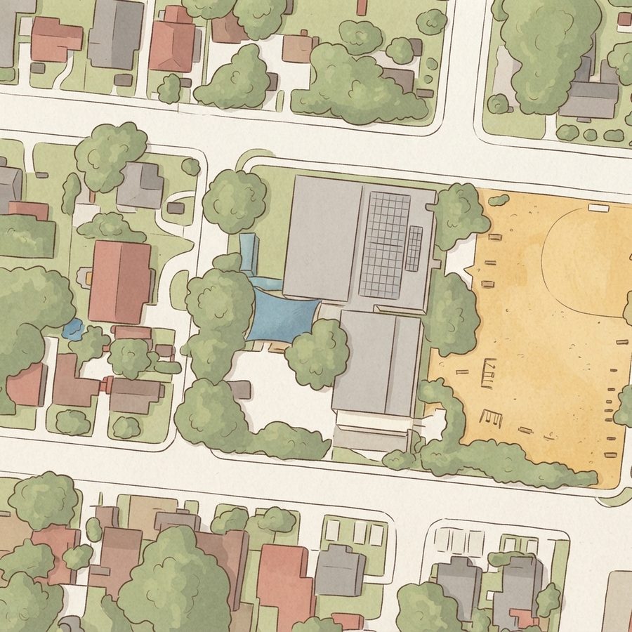 Illustrated map of Palm Heights Park