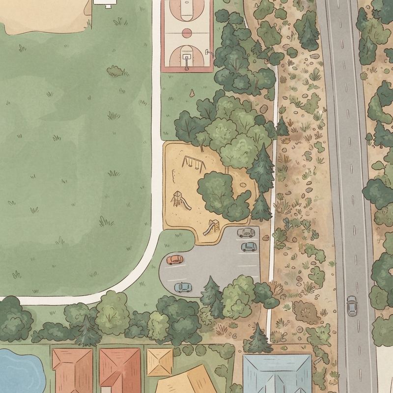 Illustrated map of Palm Ridge Park