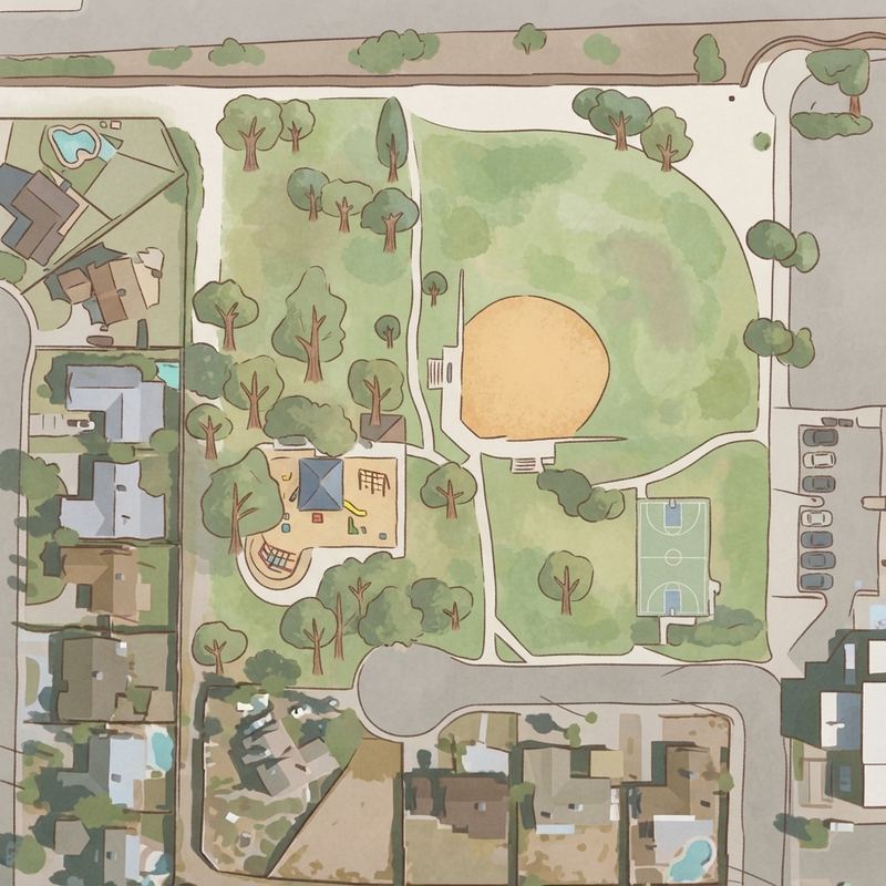 Illustrated map of Palmer Park