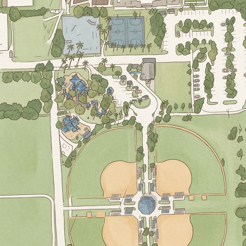 Illustrated map of Palmetto Bay Park
