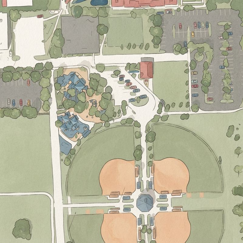 Illustrated map of Palmetto Bay Park playground
