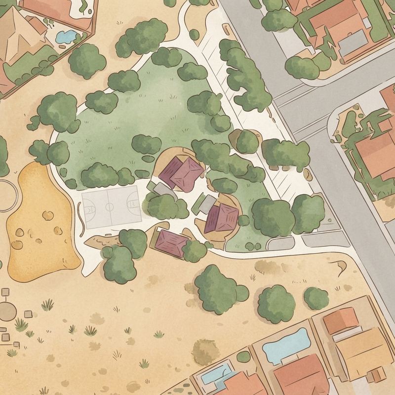 Illustrated map of Palo Verde Park