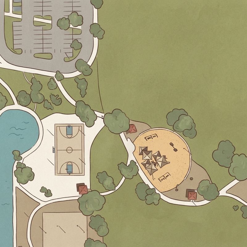 Illustrated map of Palomino Park