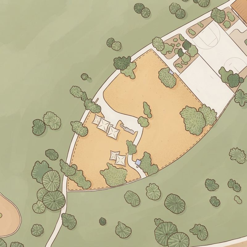 Illustrated map of Paradise Cove Park