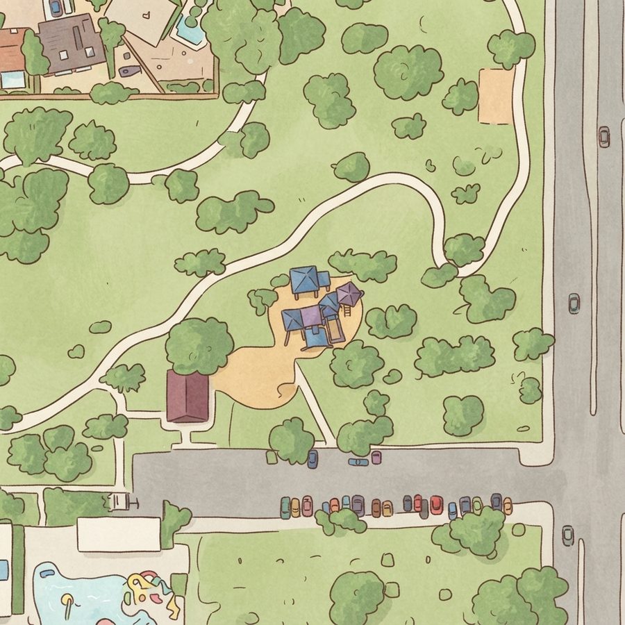 Illustrated map of Paradise-McLeod Park