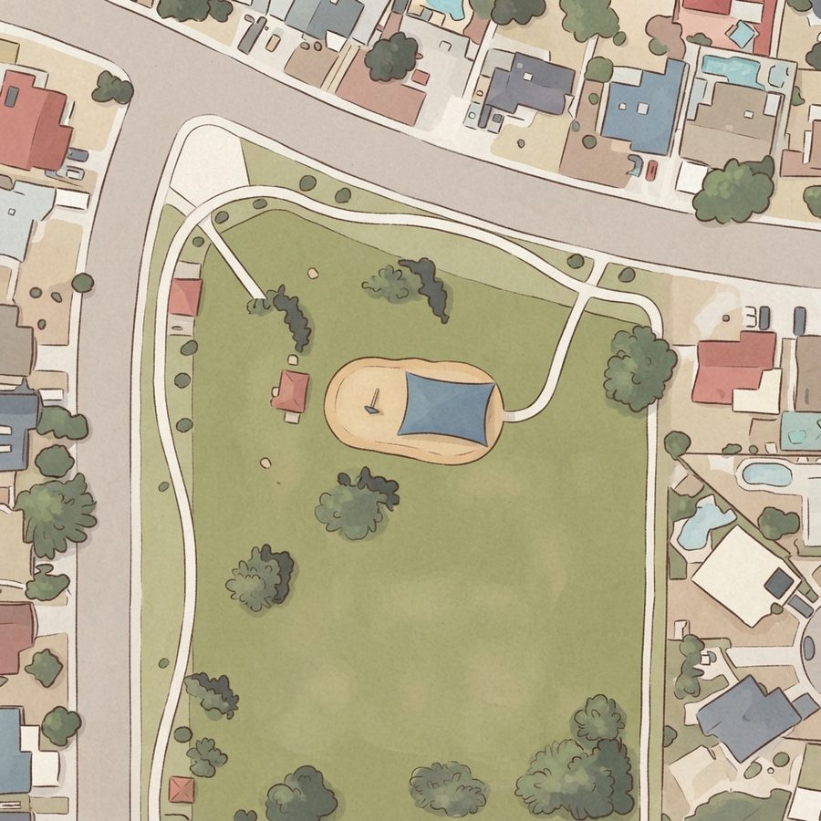 Illustrated map of Paradise Vista Park