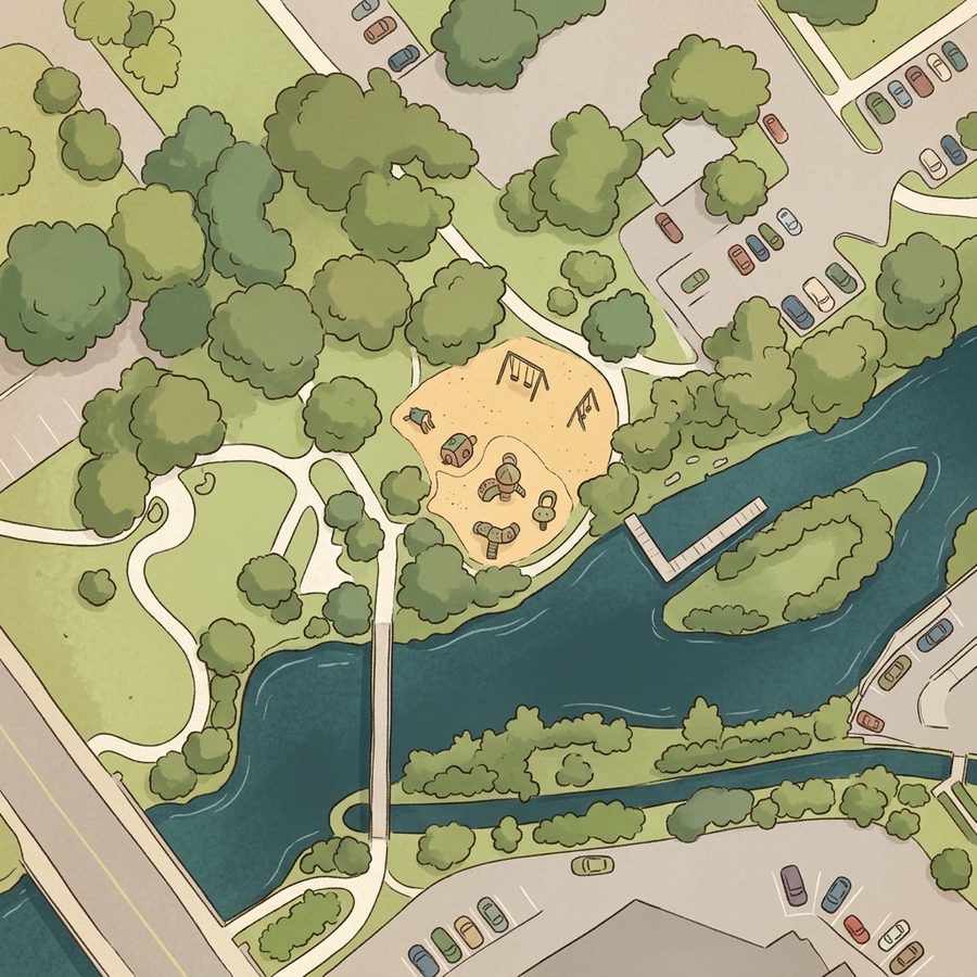 Illustrated map of Parfet Park