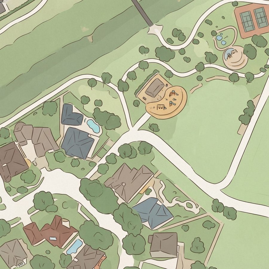 Illustrated map of Park at the Levee