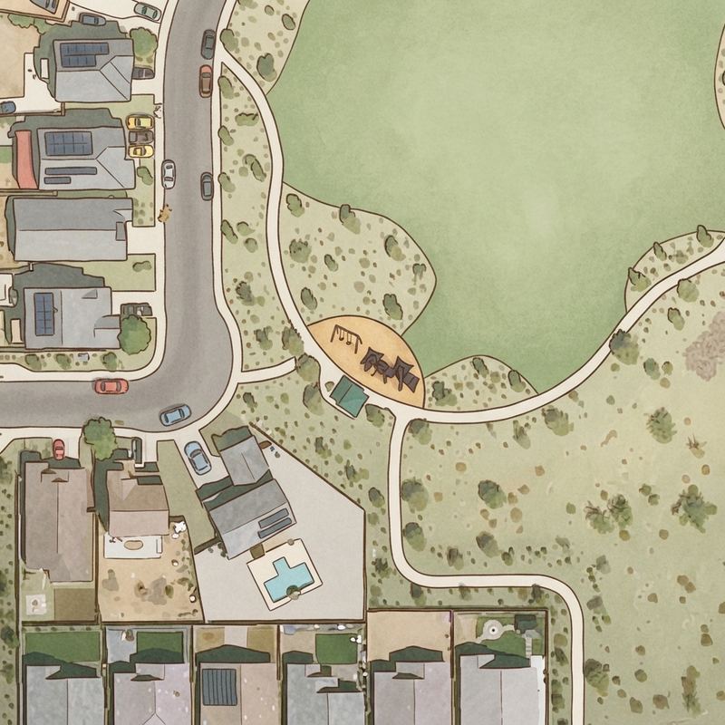 Illustrated map of Park Forest HOA Park
