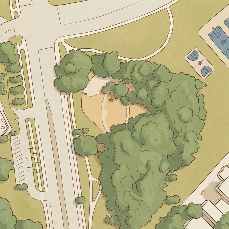 Illustrated map of Park in the Woods
