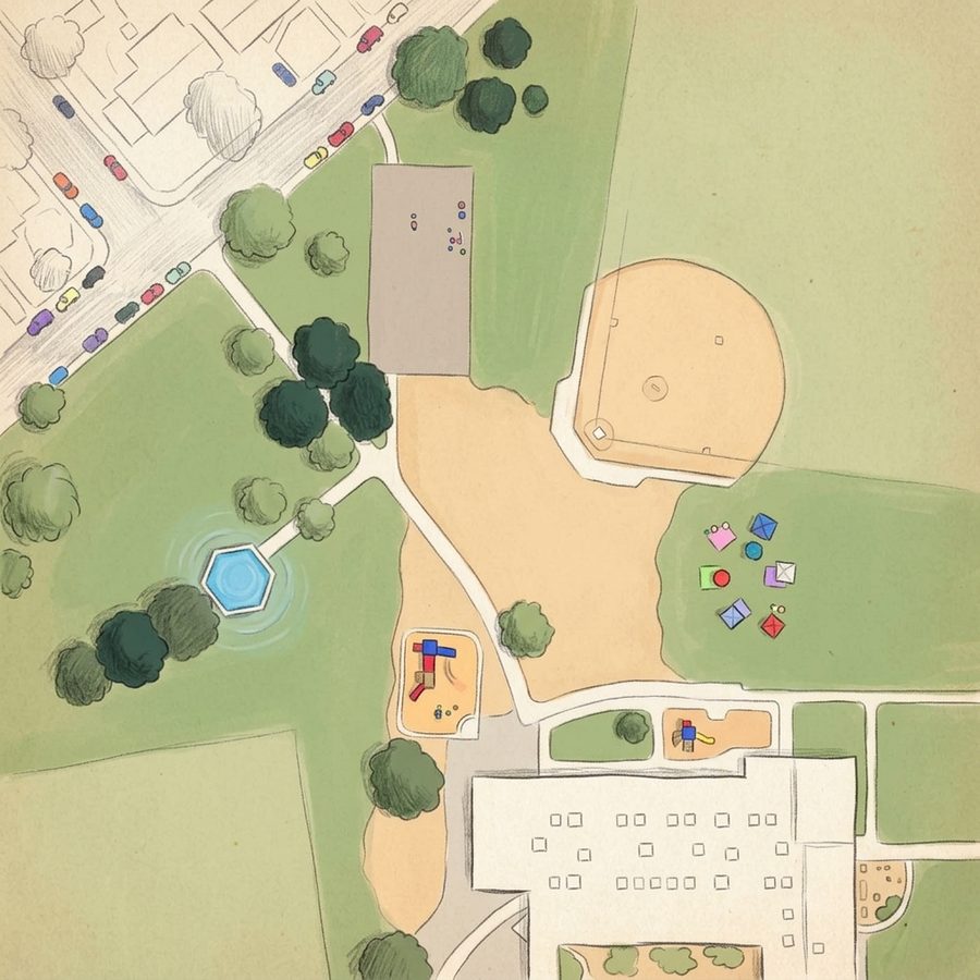 Illustrated map of Park Lane Park