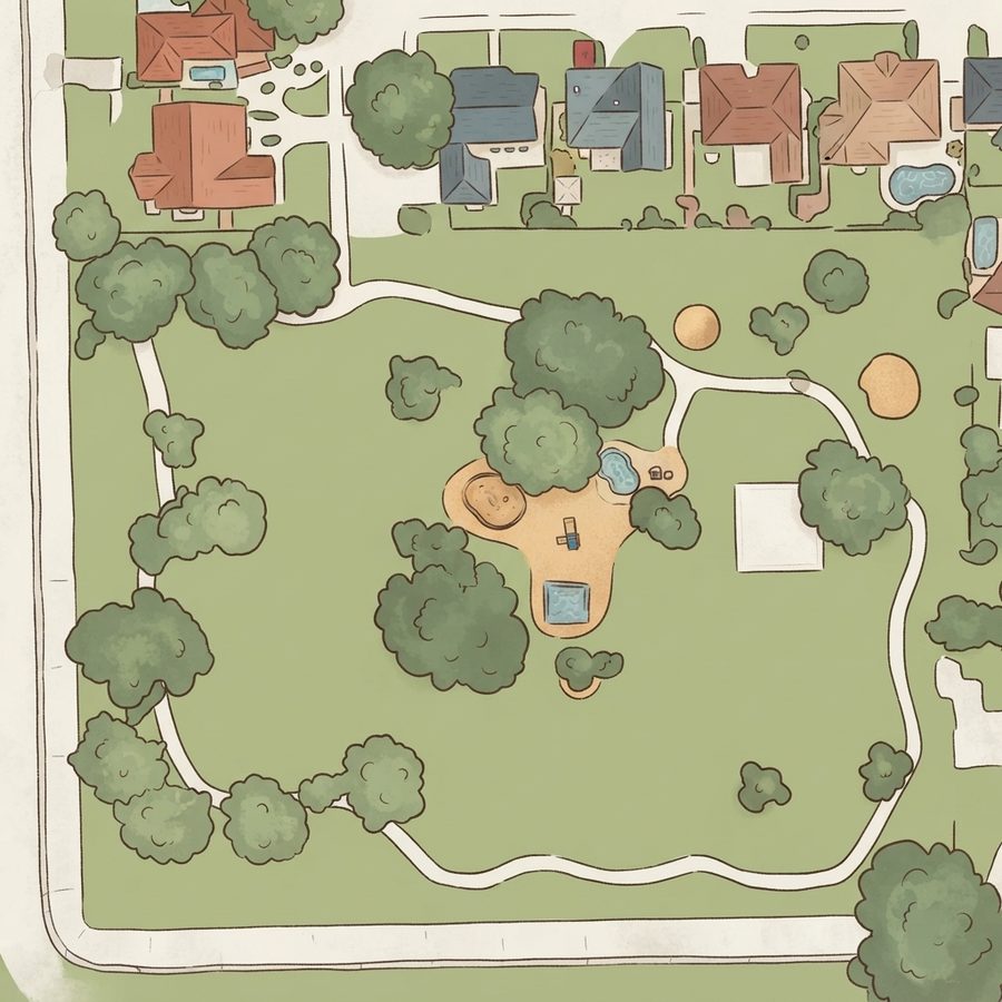 Illustrated map of Park Meadows Park
