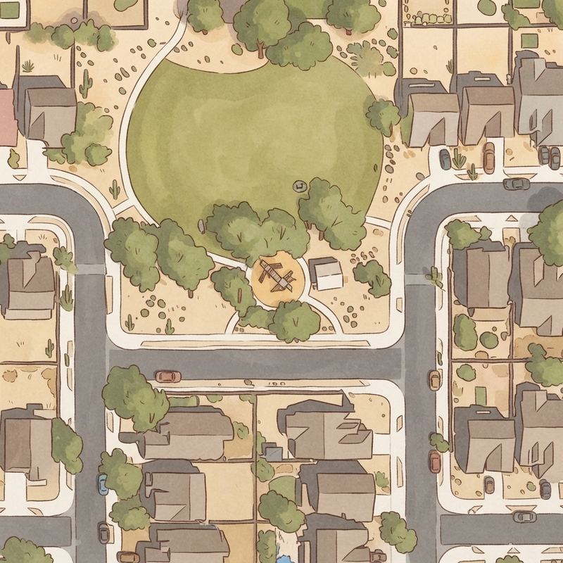 Illustrated map of Park Meadows Playgrounds